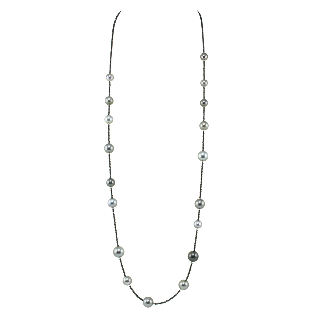 Tahitian Pearl and Black Spinel Necklet