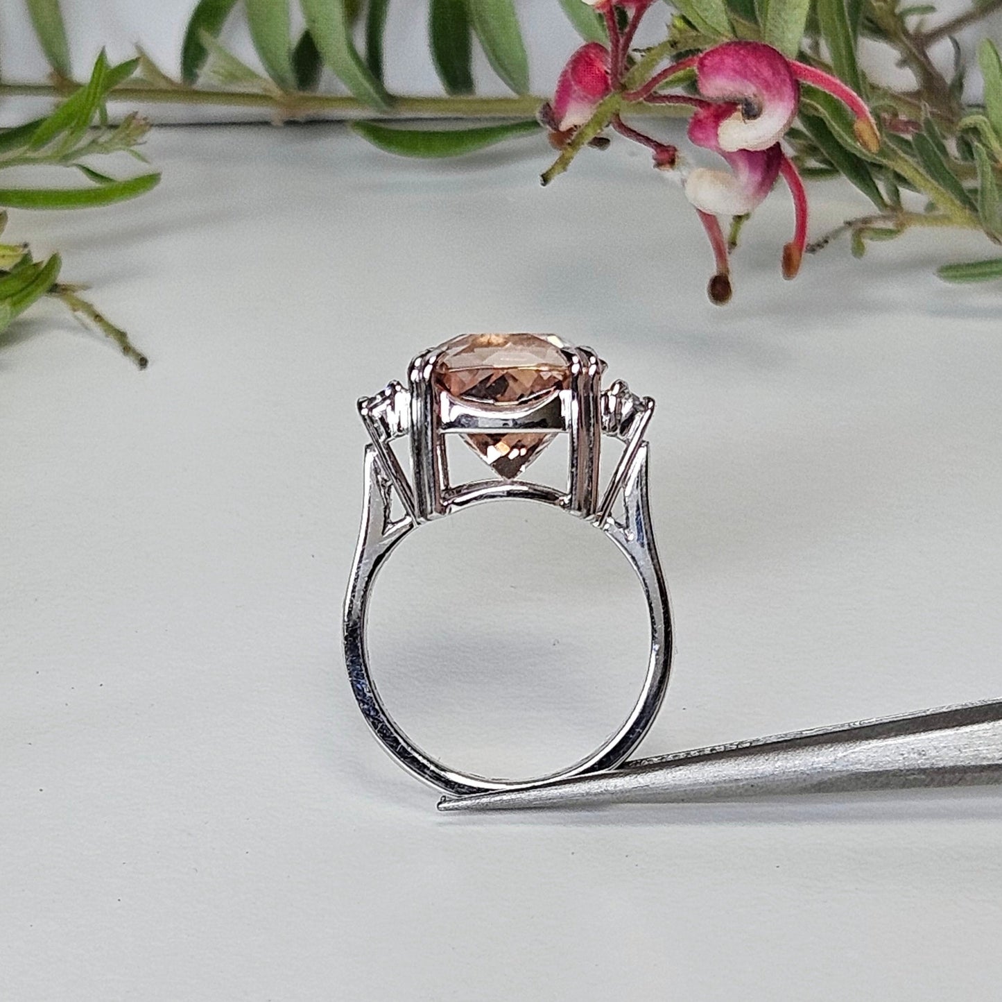 Morganite and Diamond dress ring